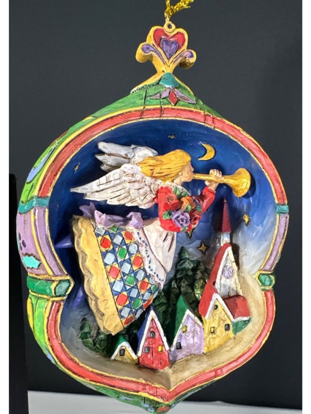 Jim Shore "A Heavenly Tune" Danbury Mint Christmas Ornament 2008 Annual With Box